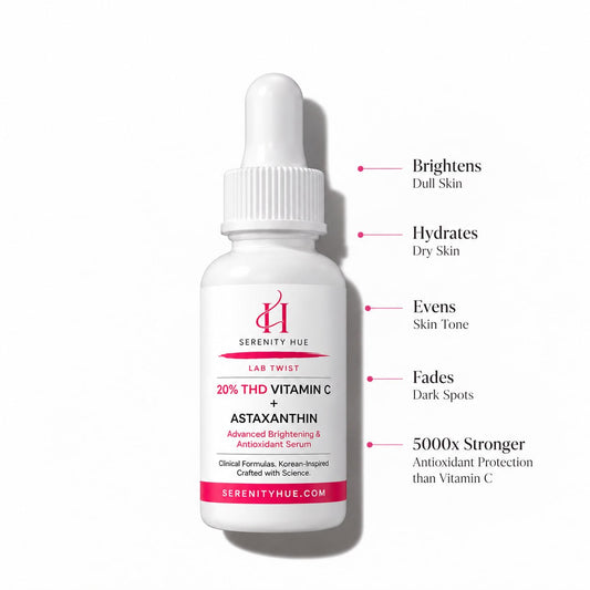Serenity Hue Lab Twist™ 20% THD Vitamin C + Astaxanthin Advanced Brightening Antioxidant Serum | 30ml