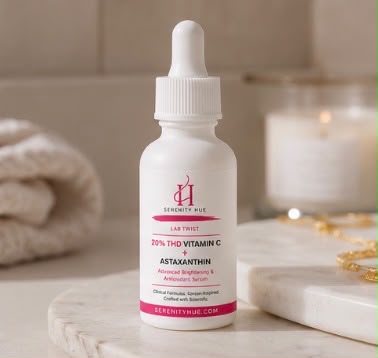 Serenity Hue Lab Twist™ 20% THD Vitamin C + Astaxanthin Advanced Brightening Antioxidant Serum | 30ml