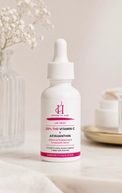 Serenity Hue Lab Twist™ 20% THD Vitamin C + Astaxanthin Advanced Brightening Antioxidant Serum | 30ml