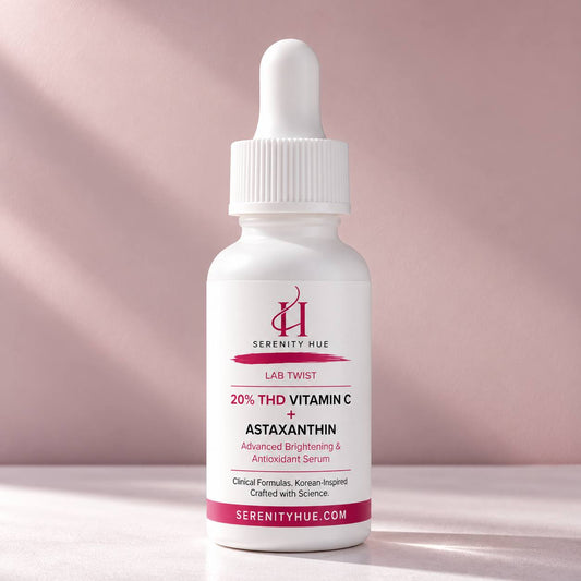 Serenity Hue Lab Twist™ 20% THD Vitamin C + Astaxanthin Advanced Brightening Antioxidant Serum | 30ml
